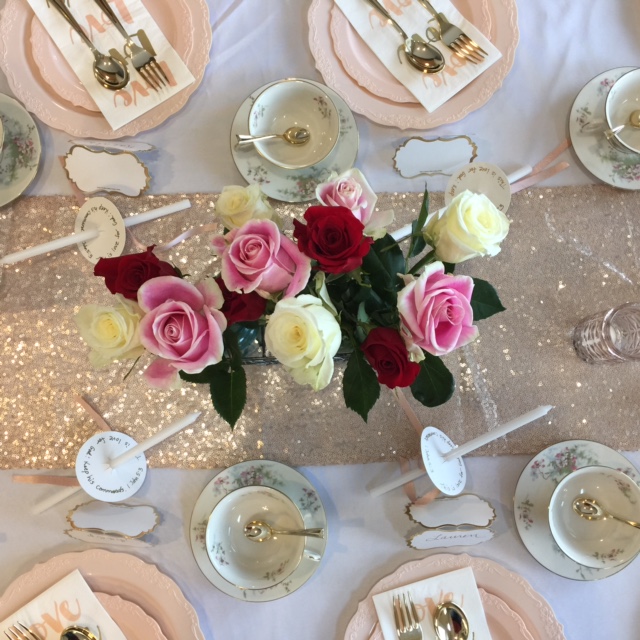 Valentine Tea table setting